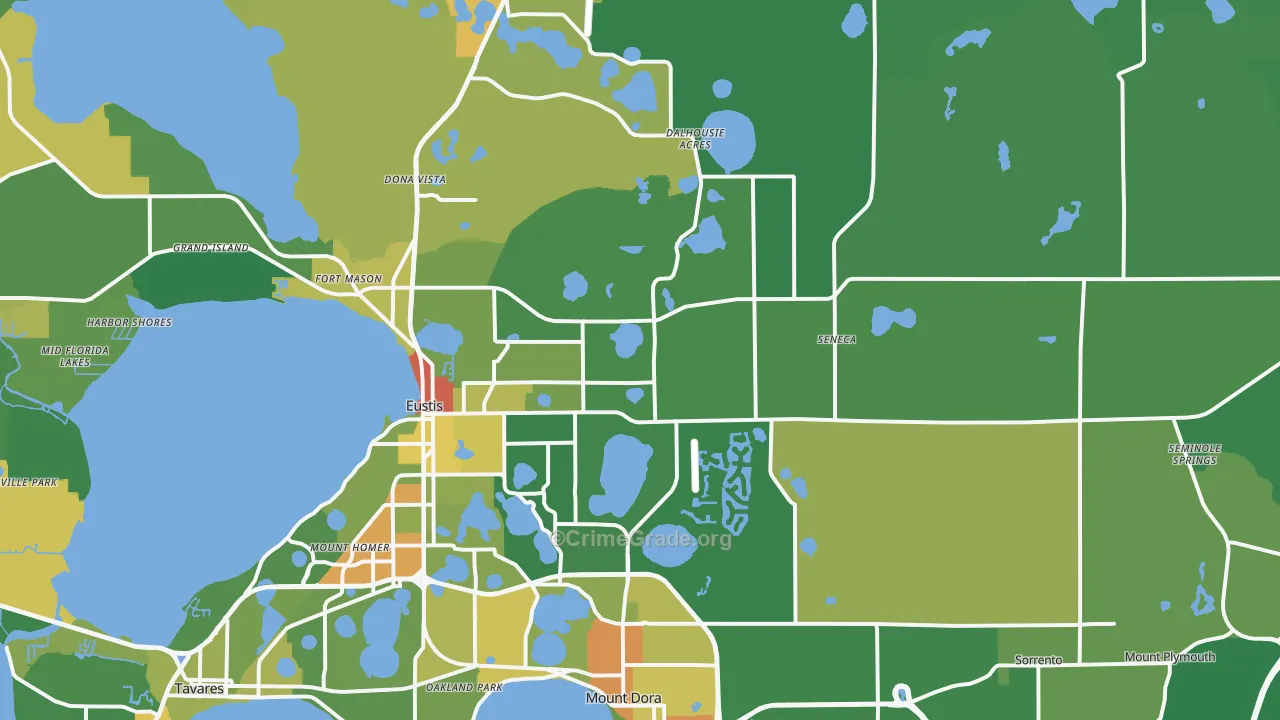 Eustis, FL Map of Robbery Rates