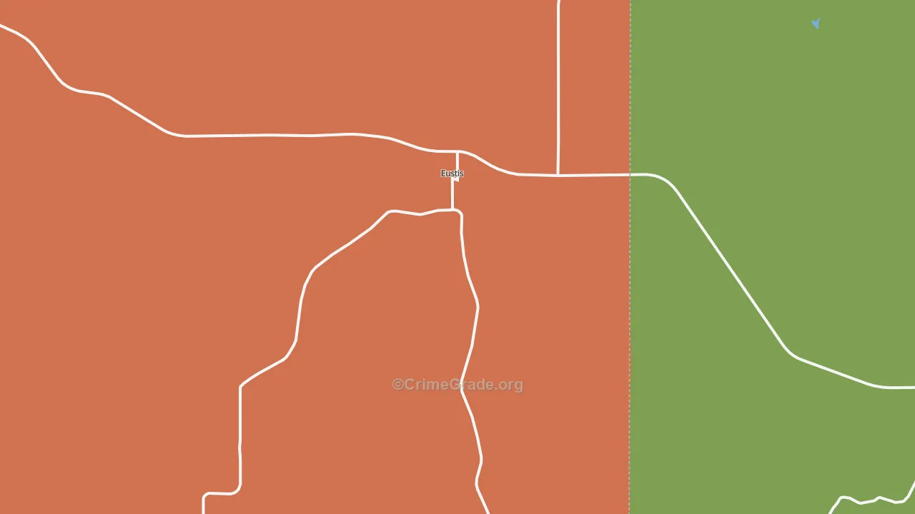 Eustis, NE Map of Robbery Rates