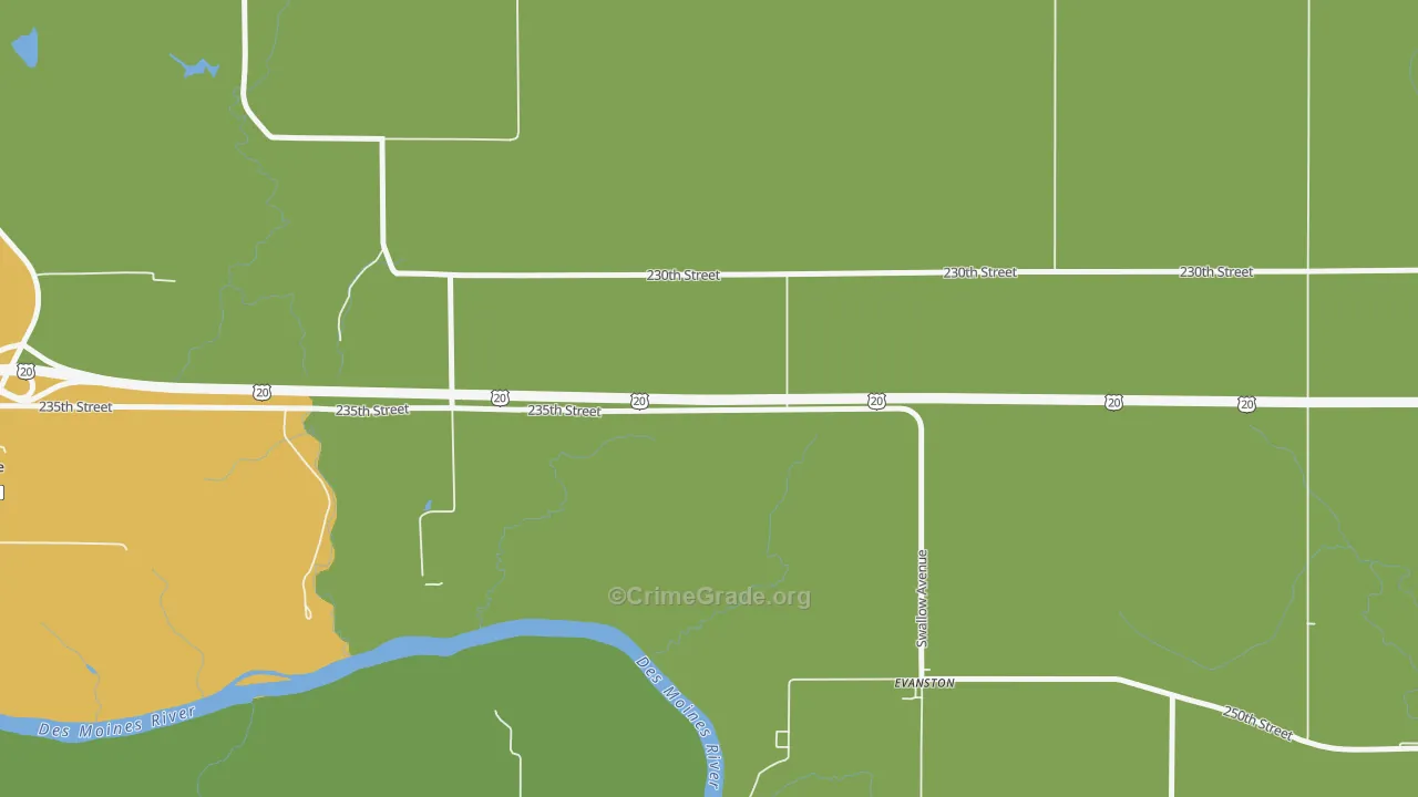 Evanston, IA Map of Robbery Rates