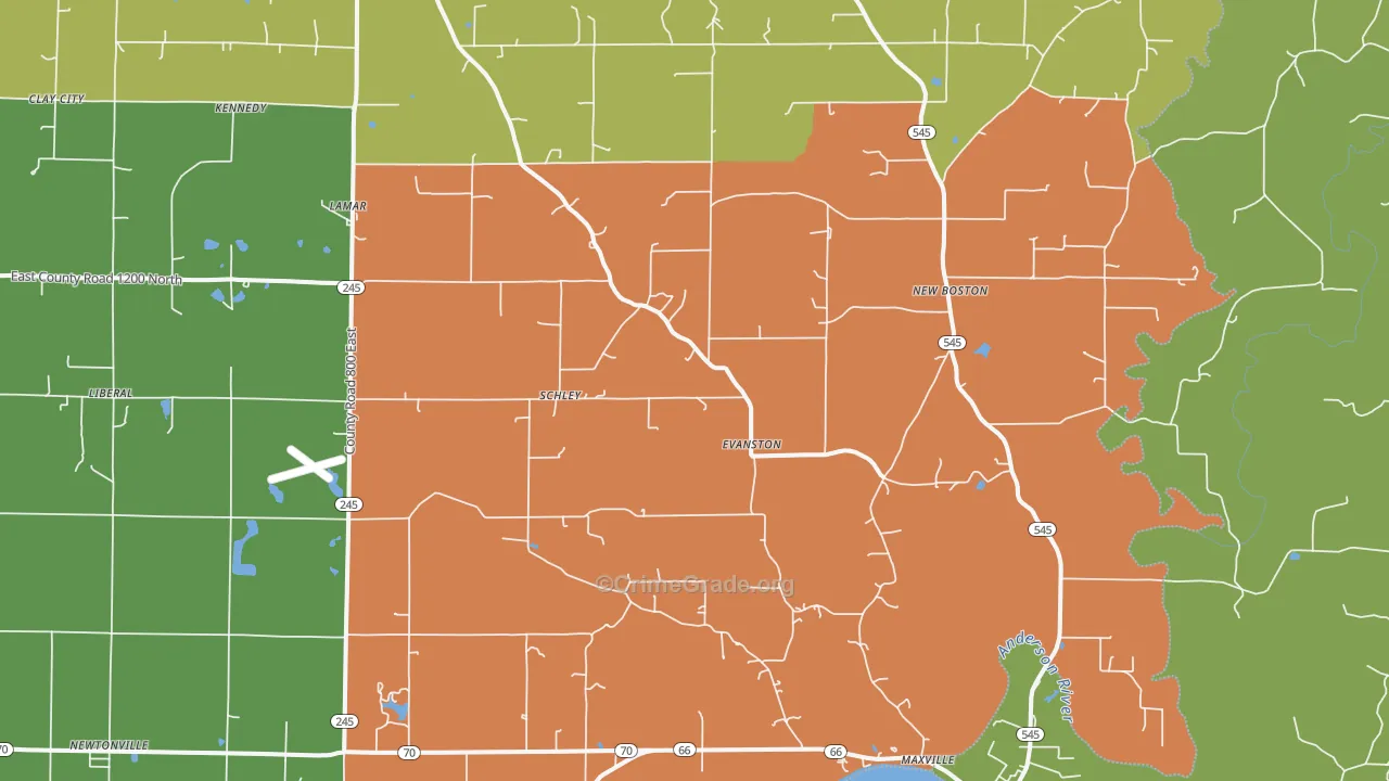 Evanston, IN Map of Robbery Rates