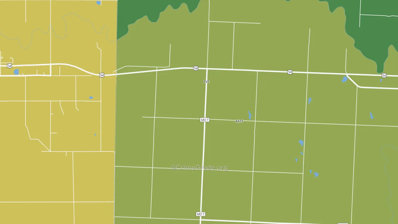 Eve, MO Map of Robbery Rates