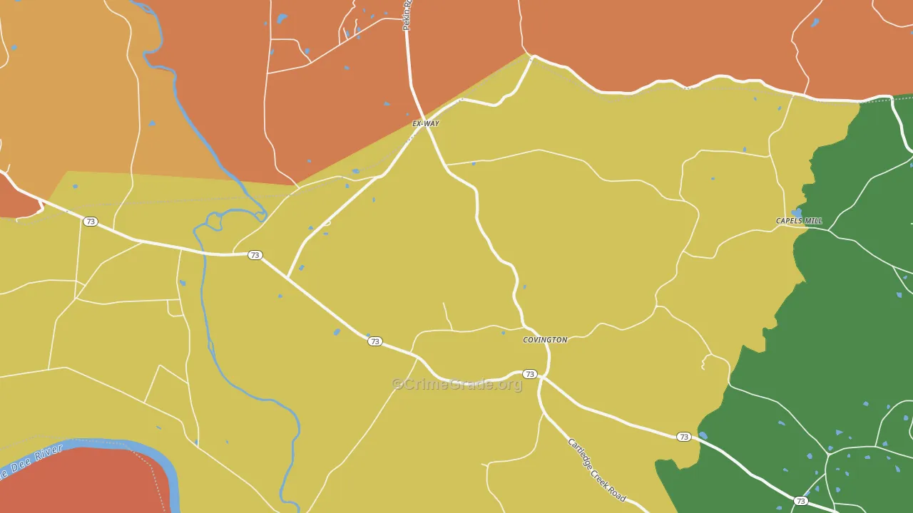 Ex-Way, NC Map of Robbery Rates