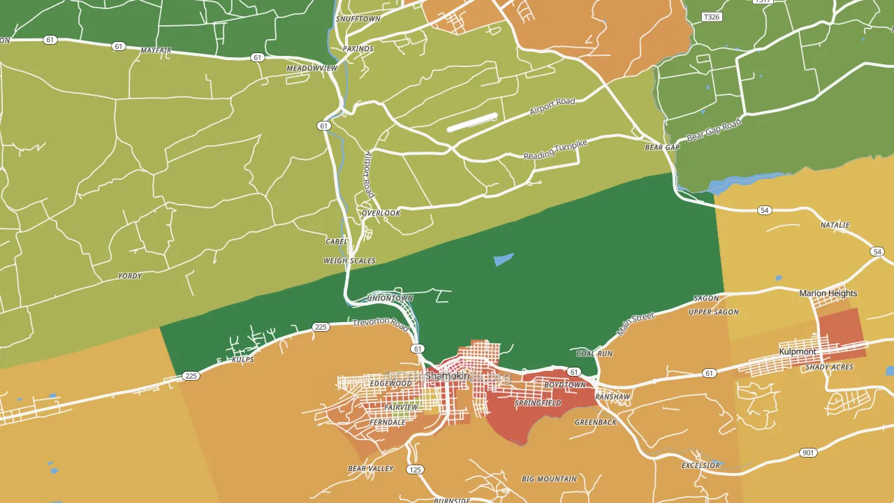 Excelsior, PA Map of Robbery Rates