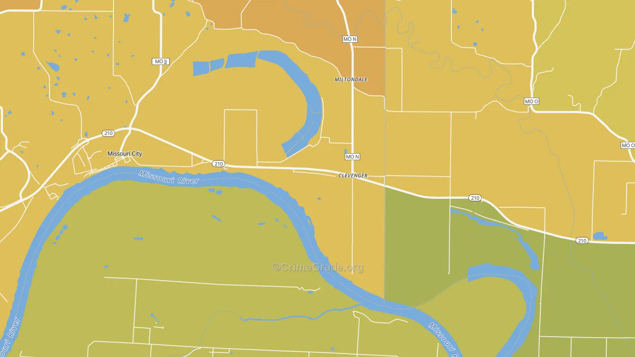 Excelsior Springs Junction, MO Map of Robbery Rates