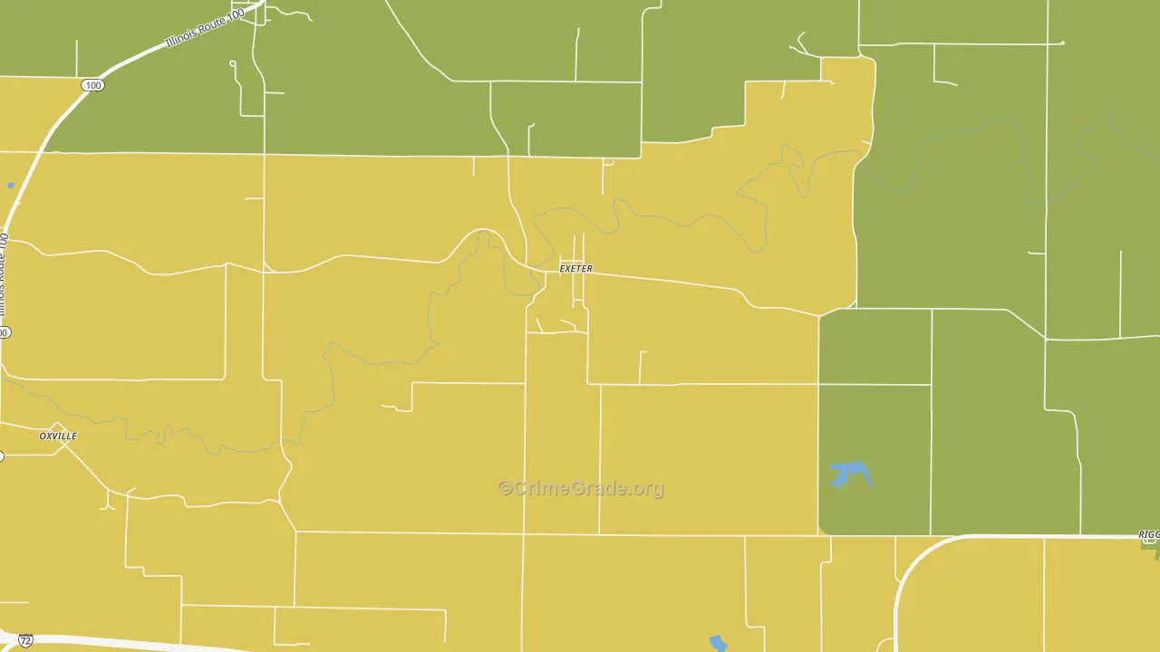 Exeter, IL Map of Robbery Rates