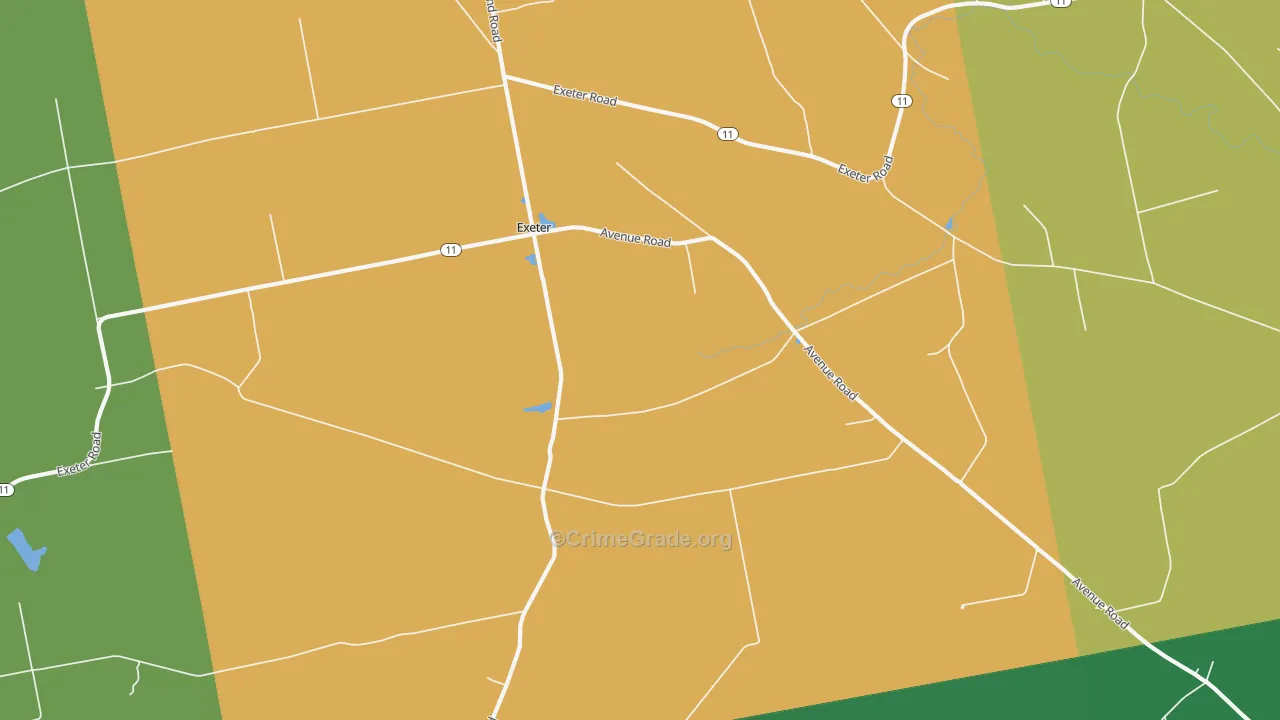 Exeter, ME Map of Robbery Rates