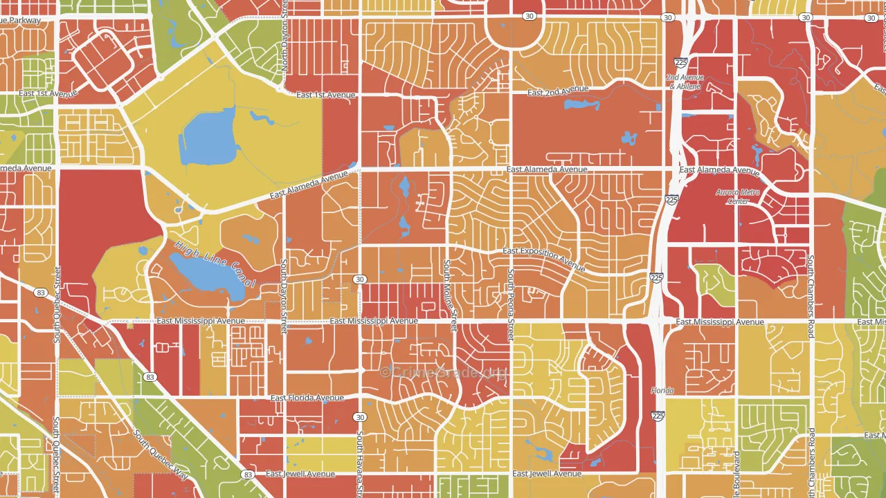 Expo Park, Aurora, CO Map of Robbery Rates