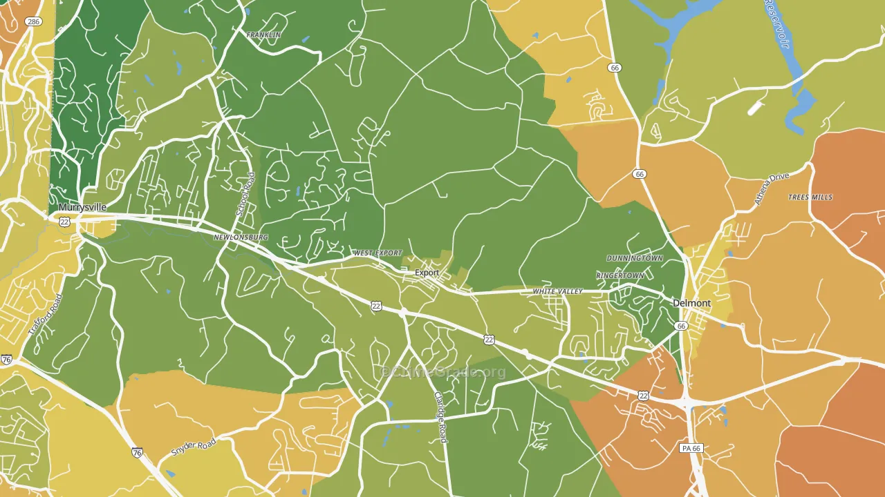 Export, PA Map of Robbery Rates