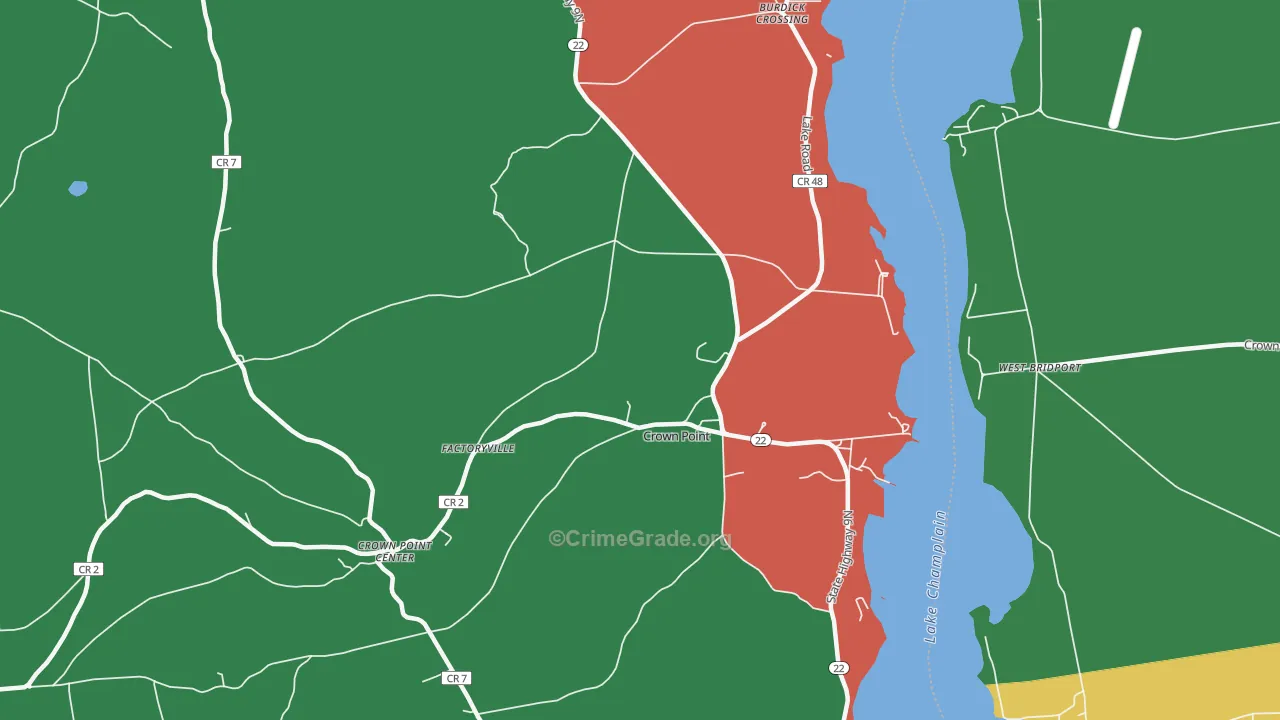 Factoryville, NY Map of Robbery Rates