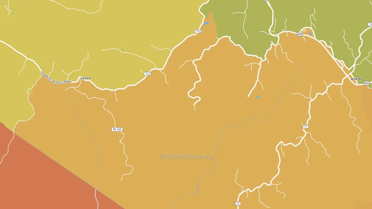 Fagan, KY Map of Robbery Rates