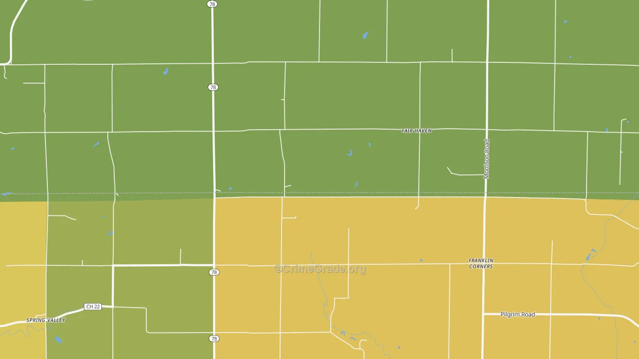 Fair Haven, IL Map of Robbery Rates