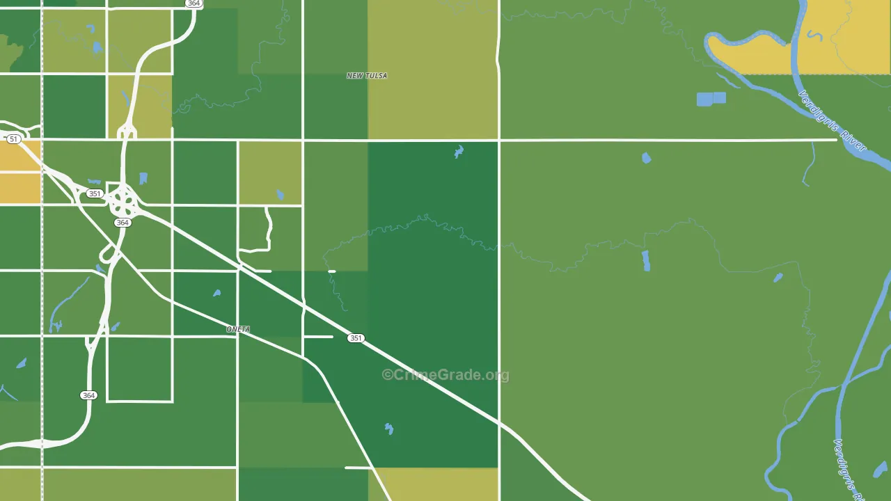 Fair Oaks, OK Map of Robbery Rates