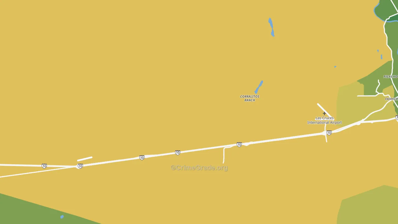 Fairacres, NM Map of Robbery Rates