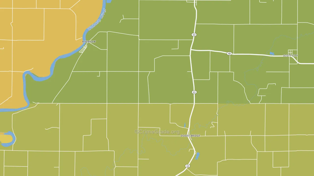 Fairbanks, IN Map of Robbery Rates