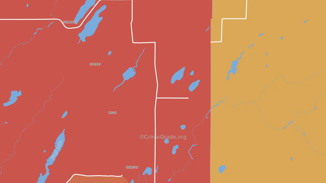 Fairbanks, MN Map of Robbery Rates