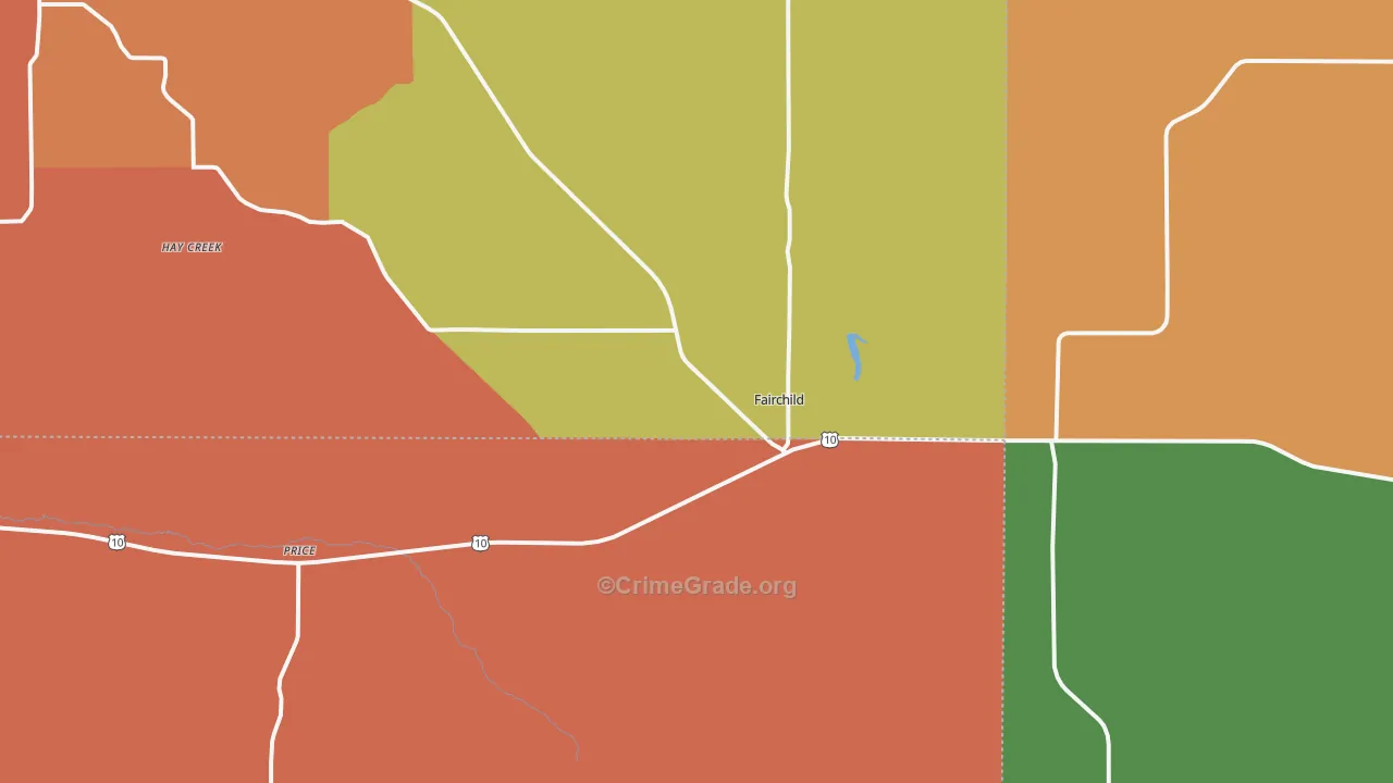 Fairchild, WI Map of Robbery Rates