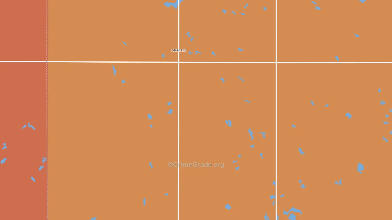 Fairdale, ND Map of Robbery Rates
