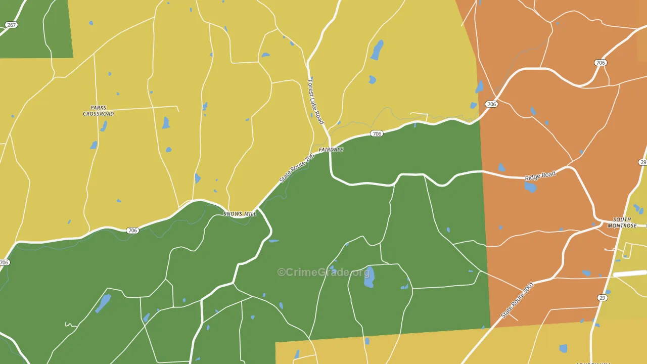 Fairdale, PA Map of Robbery Rates