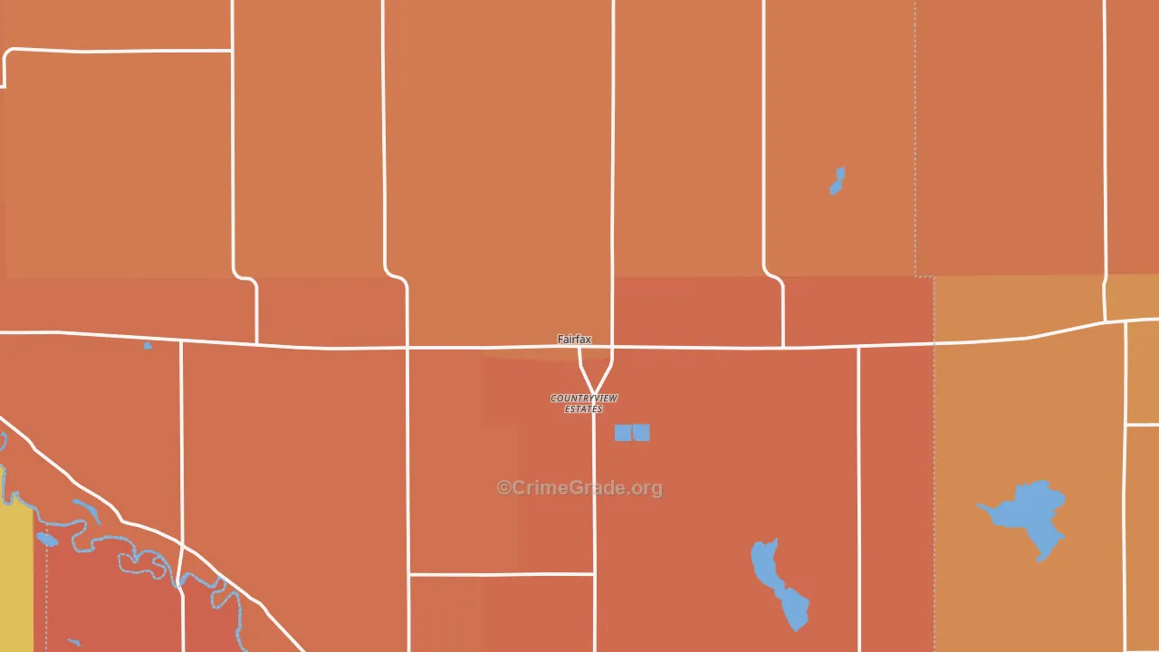 Fairfax, MN Map of Robbery Rates