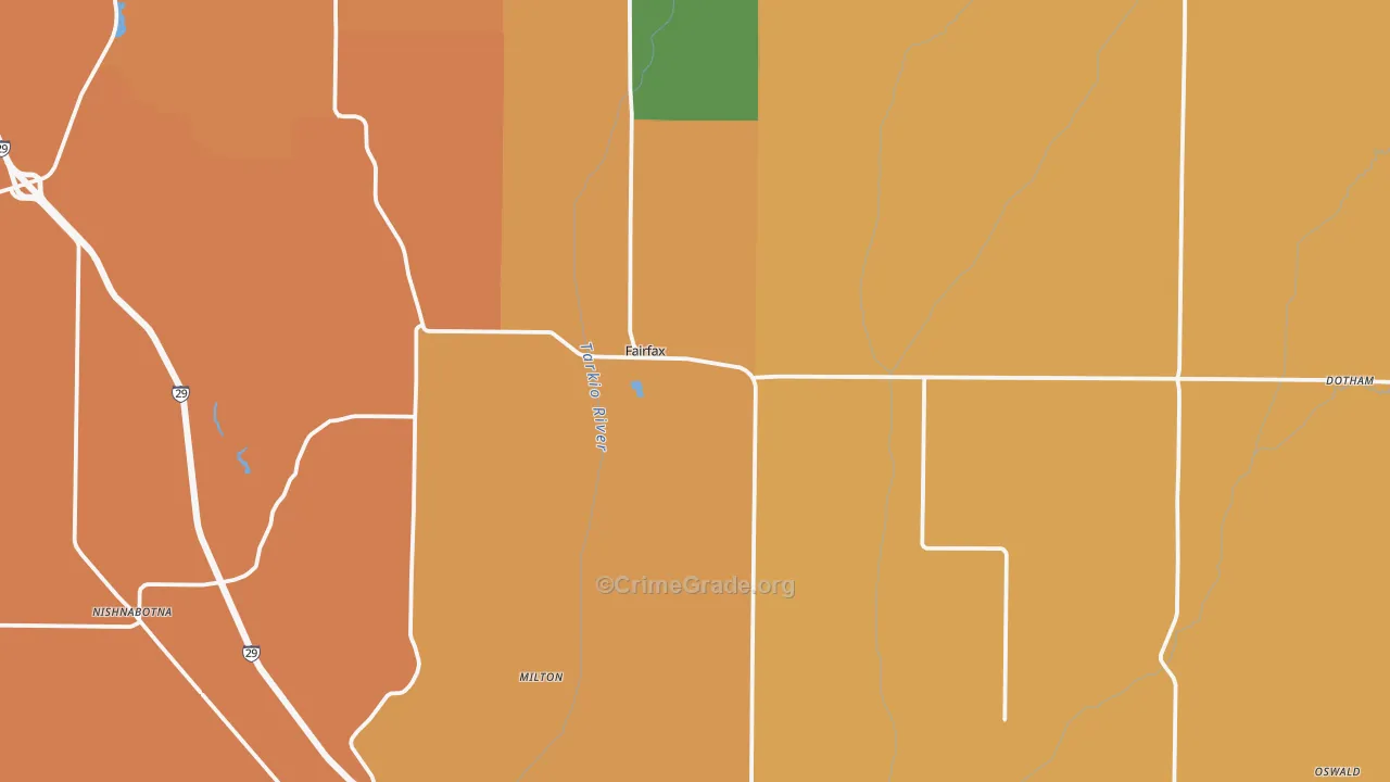 Fairfax, MO Map of Robbery Rates