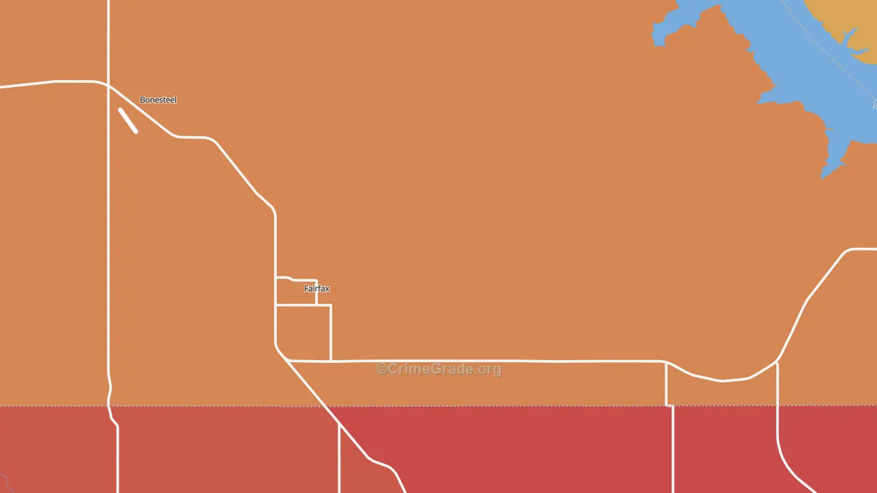 Fairfax, SD Map of Robbery Rates