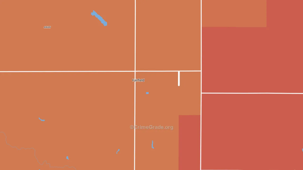 Fairfield, NE Map of Robbery Rates