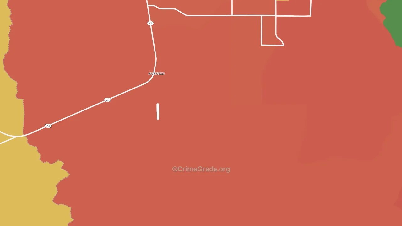 Fairfield, UT Map of Robbery Rates