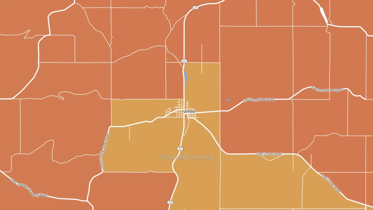 Fairfield, WA Map of Robbery Rates