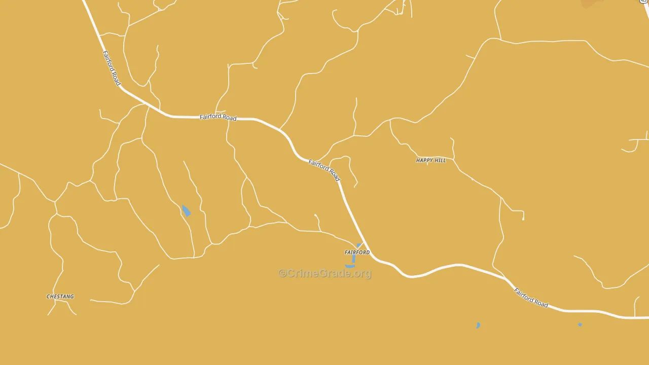 Fairford, AL Map of Robbery Rates