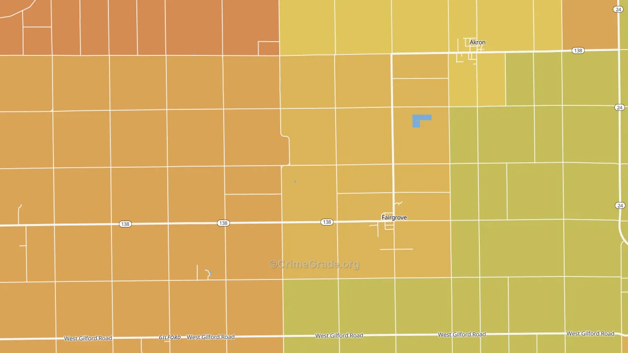 Fairgrove, MI Map of Robbery Rates