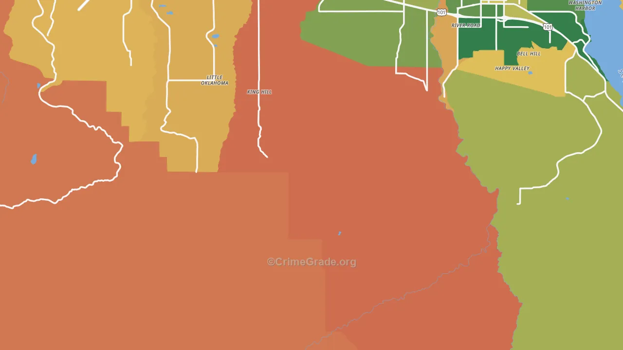 Fairholm, WA Map of Robbery Rates