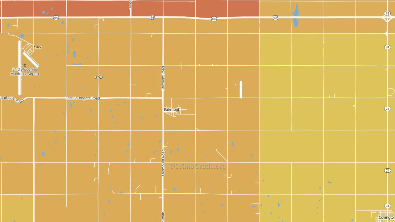 Fairmont, OK Map of Robbery Rates