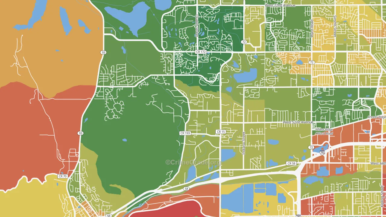 Fairmount, CO Map of Robbery Rates