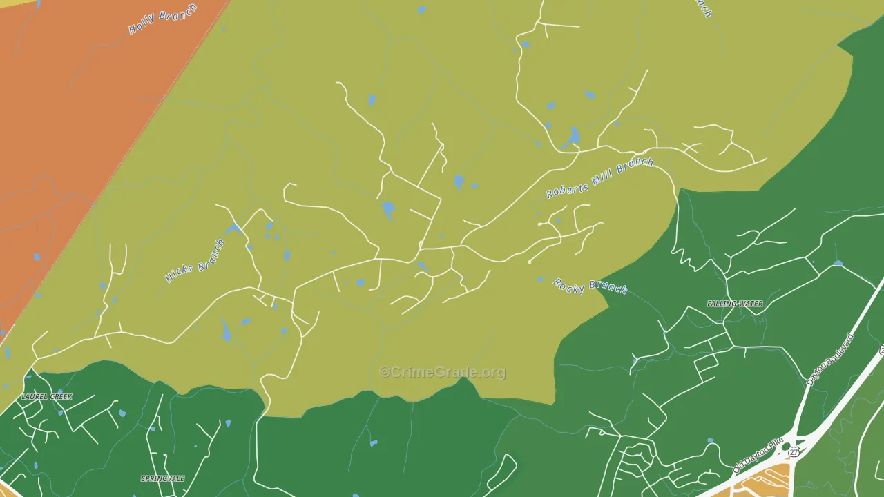Fairmount, TN Map of Robbery Rates