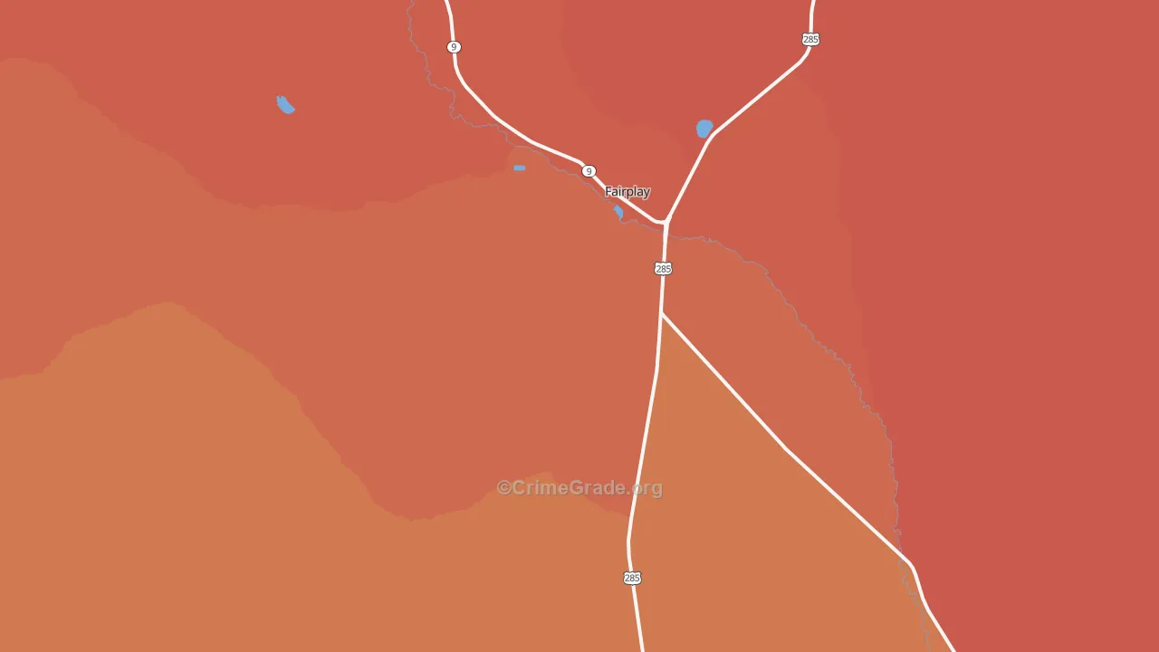Fairplay, CO Map of Robbery Rates
