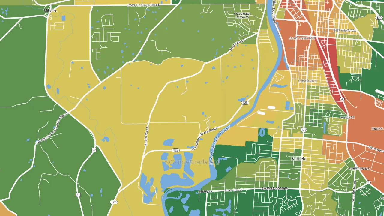 Fairplay, OH Map of Robbery Rates