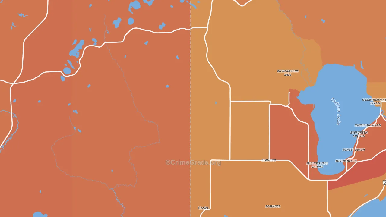 Fairport, MI Map of Robbery Rates