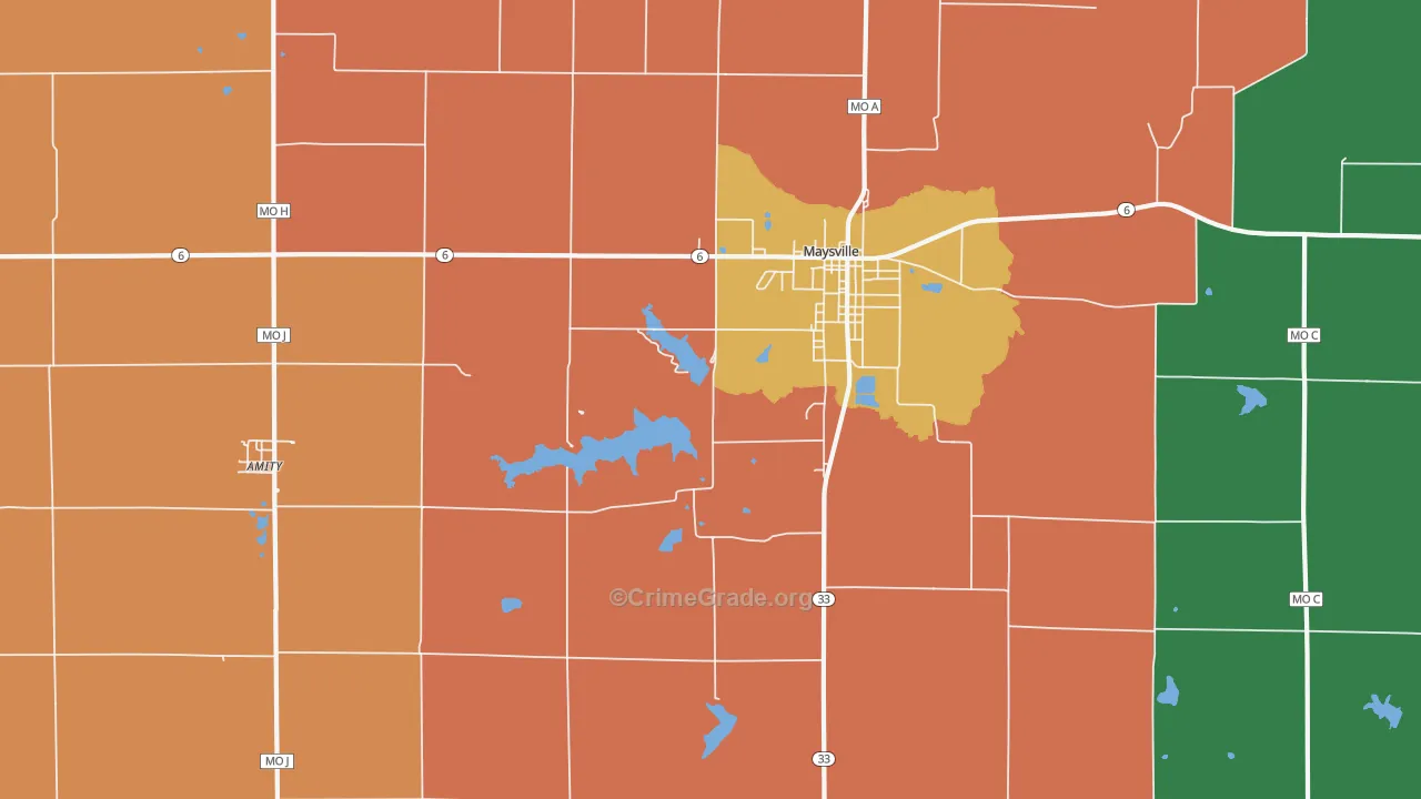 Fairport, MO Map of Robbery Rates