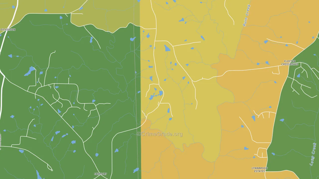 Fairport, NC Map of Robbery Rates