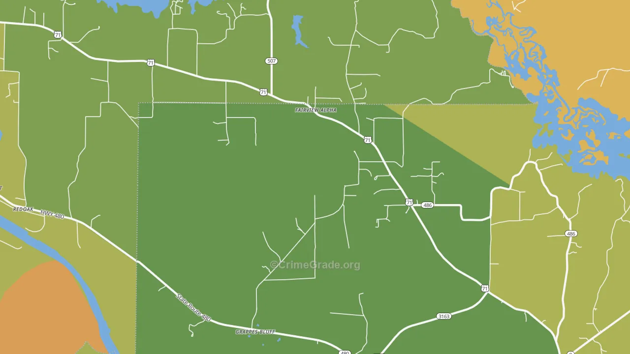Fairview Alpha, LA Map of Robbery Rates