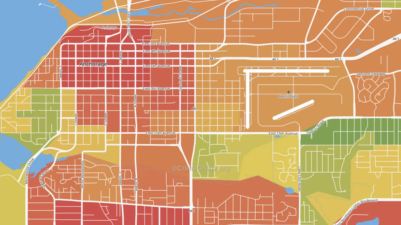 Fairview, Anchorage, AK Map of Robbery Rates