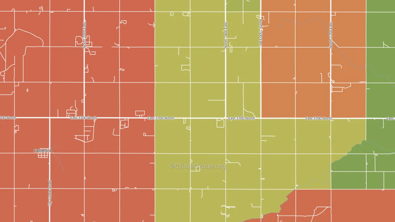 Fairview, ID Map of Robbery Rates