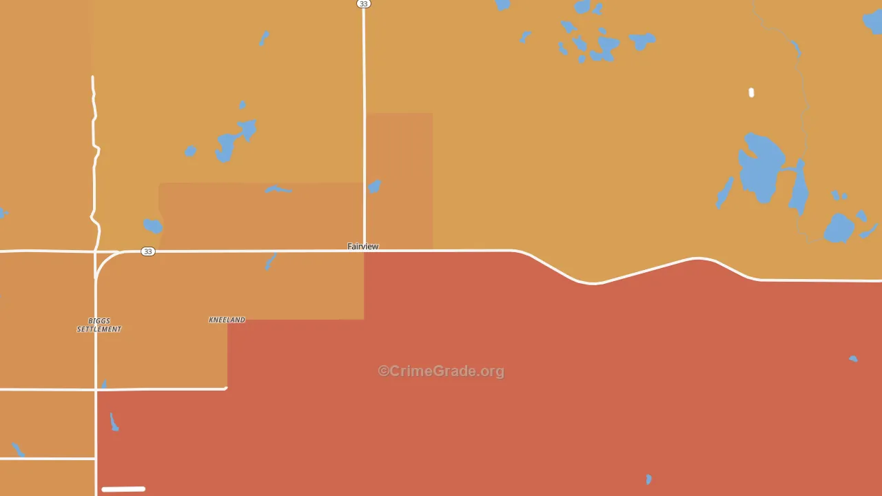 Fairview, MI Map of Robbery Rates