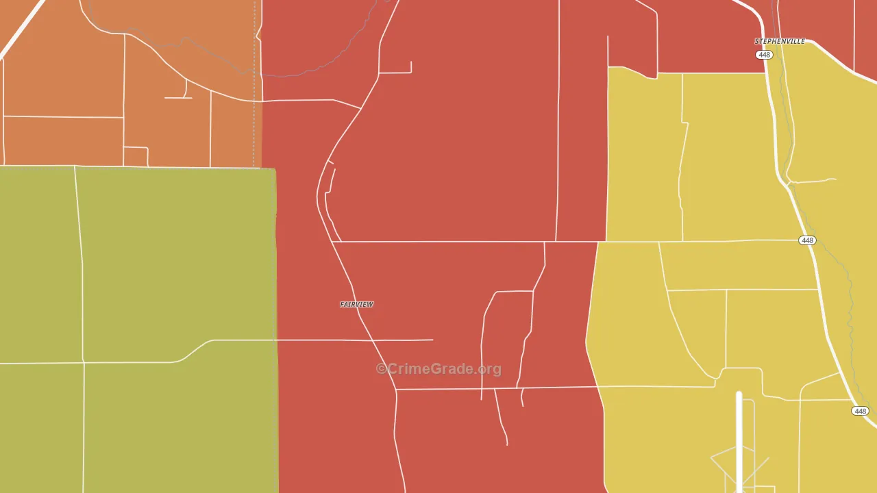 Fairview, MS Map of Robbery Rates
