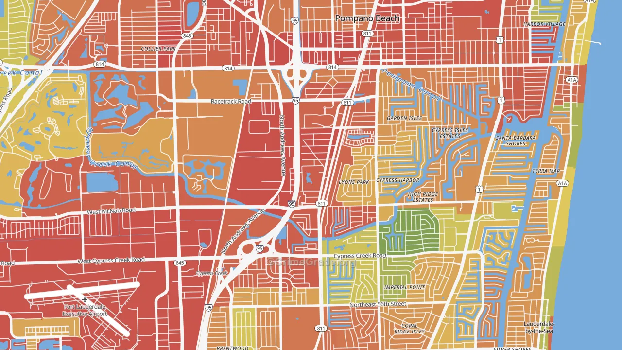 Fairview, Pompano Beach, FL Map of Robbery Rates