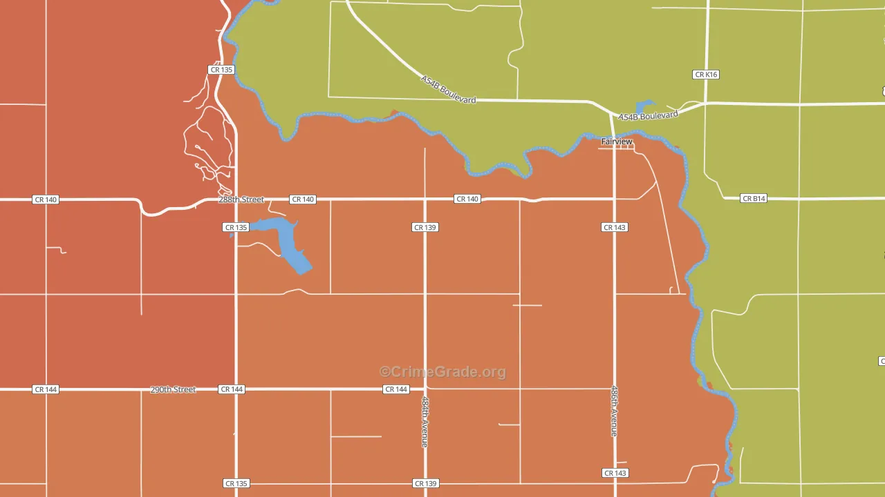 Fairview, SD Map of Robbery Rates