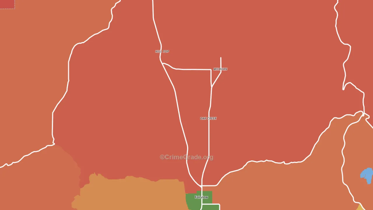Fairview, UT Map of Robbery Rates