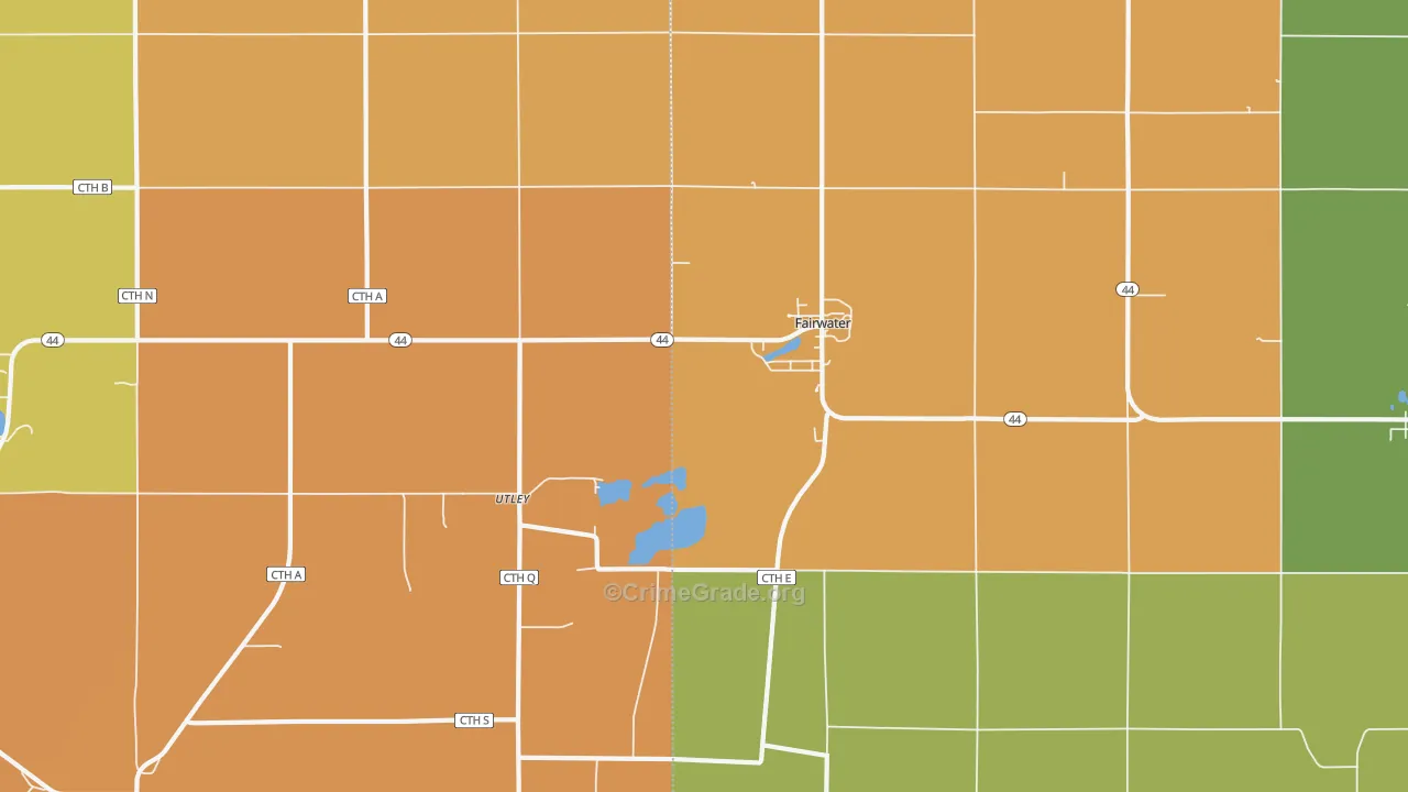 Fairwater, WI Map of Robbery Rates