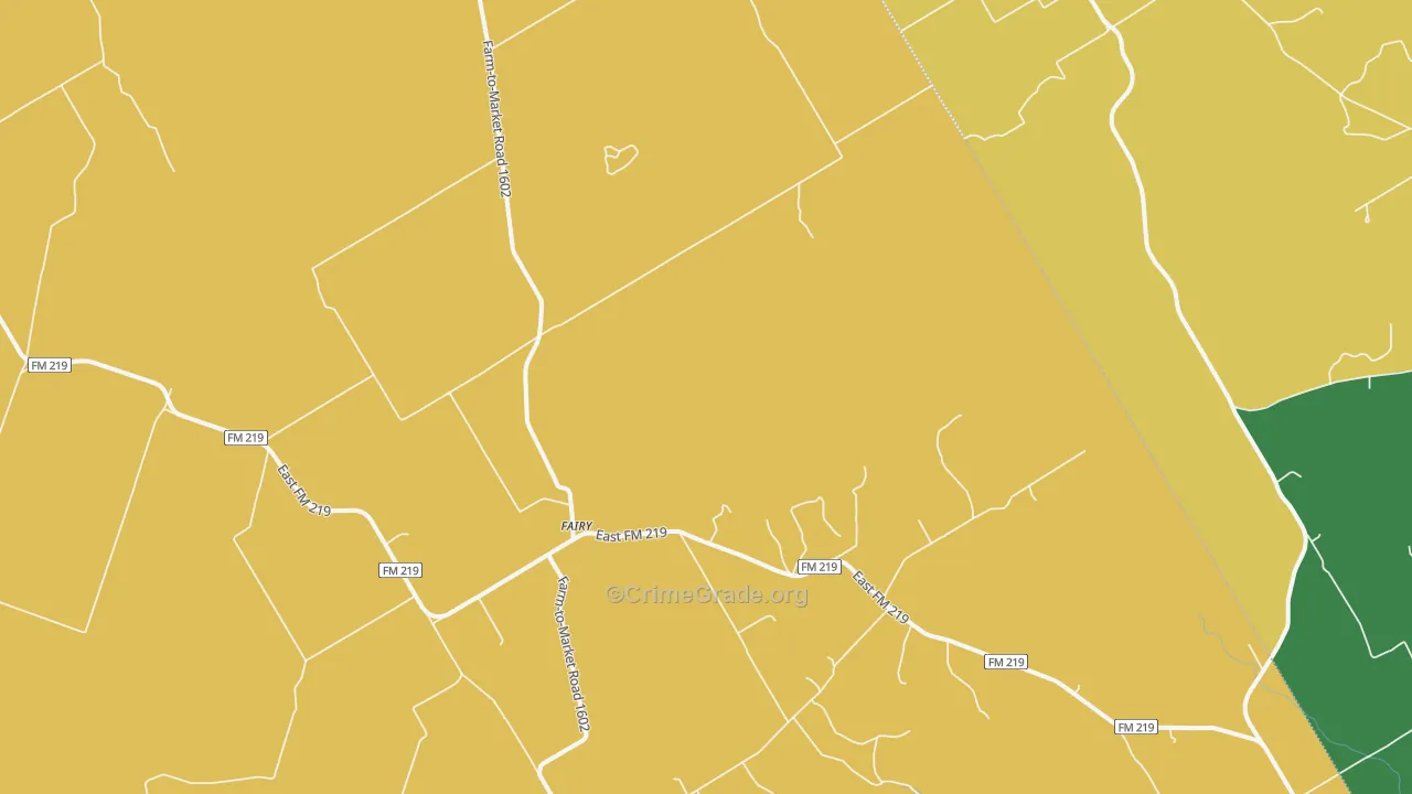 Fairy, TX Map of Robbery Rates