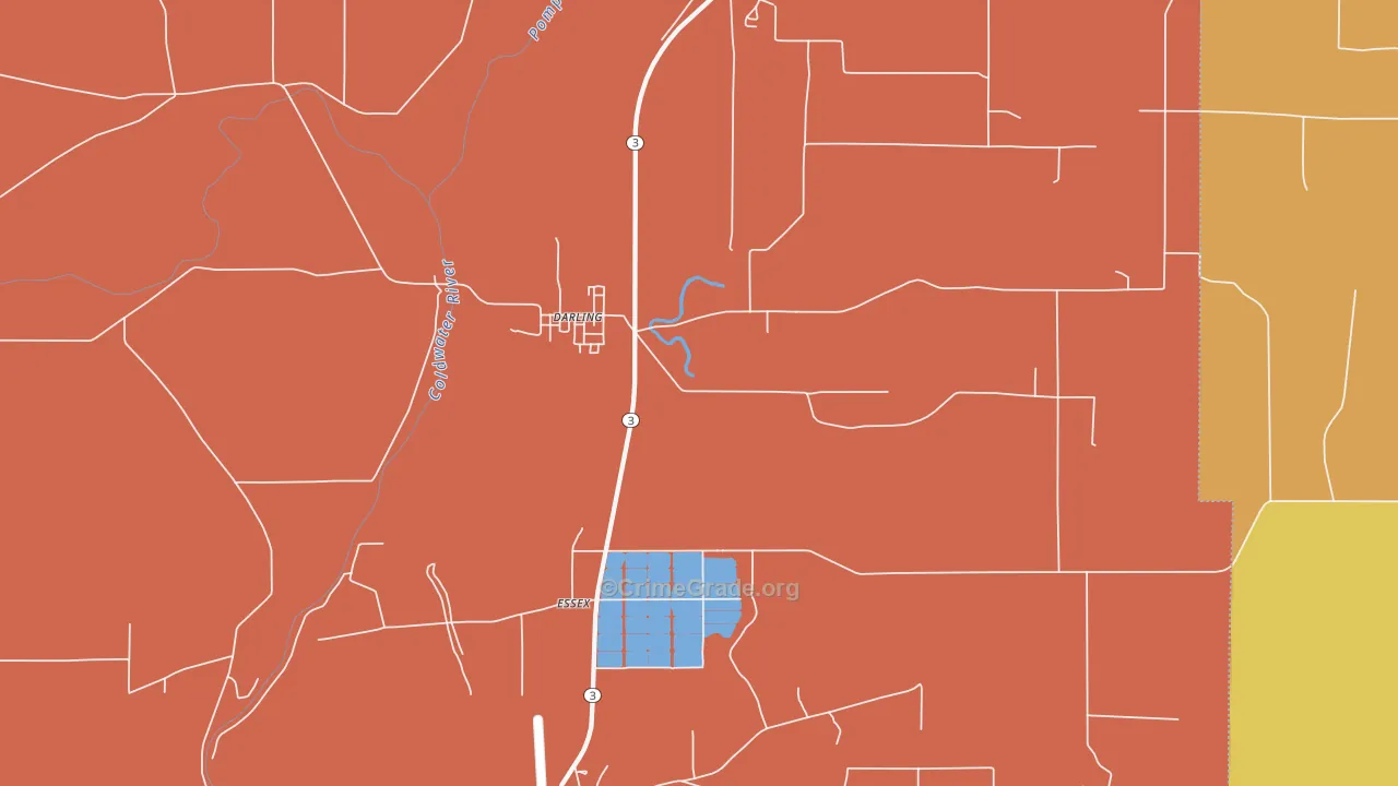 Falcon, MS Map of Robbery Rates